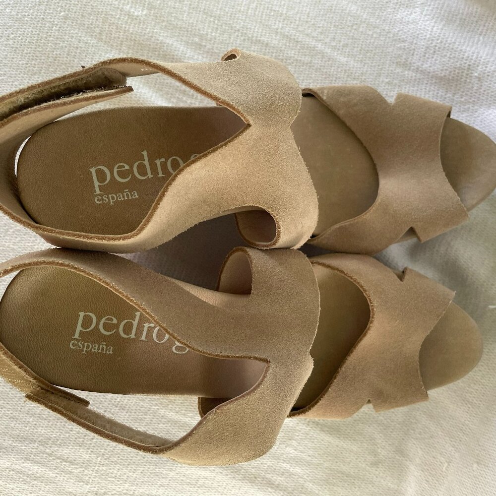 Tan Suede Pedro Garcia wedges